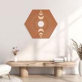 Hexagon Wandbild Mondzyklen - Sonne und Mond im Einklang - KsanaKalpa - Alu-Dibond 