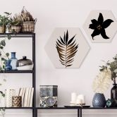 Hexagon - Alu-Dibond Kubistika - Dunkle Orchidee 