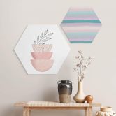 Hexagon Wandbild Zarte Schönheit der Natur - Alu-Dibond - Moss 
