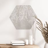 Hexagon Wandbild Elegante Weidenzweige in Beige - Ms Tiff - Alu-Dibond 