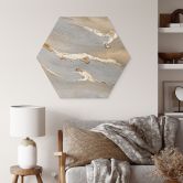 Hexagon Wandbild Goldener Sand - Purina-Purite - Alu-Dibond 