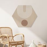 Hexagon Wandbild Abstrakte Geometrie in Balance - Ristova - Alu-Dibond 