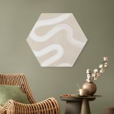 Sekskantet Billede One Line Art - Blid strøm - Ristova - aluminium dibond 