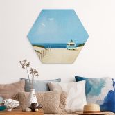 Hexagon Wandbild Van Life - Urlaub am Meer - Rivers - Alu-Dibond 