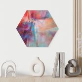 Tableaux hexagonaux Douce brume de couleur en mouvement - Schmucker - Alu-Dibond 