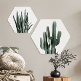 Hexagon Wandbild Kaktus Pflanze - Alu-Dibond - Sisi & Seb 