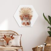 Hexagon Wandbild Kleines Eichhörnchen - Alu-Dibond - Sisi & Seb 