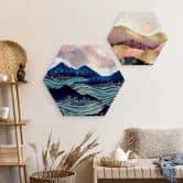 Hexagon Wandbild SpaceFrog Designs - Meerestreiben - Alu-Dibond 