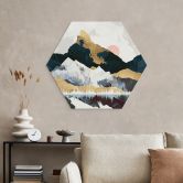 Hexagon Wandbild Reflektion einer Winterlandschaft - SpaceFrog Designs - Alu-Dibond 