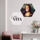 Hexagon Wandbild Taudalpoi - Mona Lisa mit Kaugummi - Alu-Dibond 