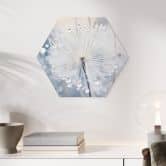 Hexagon Wandbild Funkelnde Pusteblumen - Treechild - Alu-Dibond  