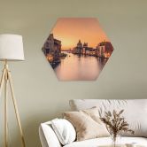 Hexagon-Wandbild Sonnenuntergang in Venedig - Alu-Dibond - Zhang 