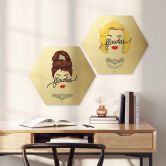 Hexagon Wandbild Tohmé - Flawless Audrey - Alu-Dibond mit Goldeffekt 
