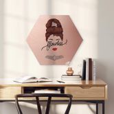 Hexagon Wandbild Tohmé - Flawless Audrey - Alu-Dibond mit Kupfereffekt 