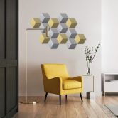 3D Hexagon Dibond Fredriksson - Zilver 