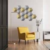3D Hexagon - Alu-Dibond Silber Muster 
