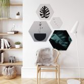 Hexagon - Alu-Dibond Silbereffekt Kubistika - Abstracticum 