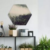 Hexagon - Alu-Dibond Nebel im Wald 02 