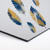 Hexagon - Alu-Dibond Orara Studio - Leaves Blue and Yellow 