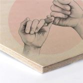 Hexagon - Holz Birke-Furnier Graves - Pinky swear 