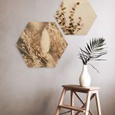 Hexagon - Holz Annie - Getrocknete Blätter 