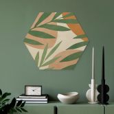 Hexagon Holzbild Abstrakte Zweige im tropischen Look - Costa 
