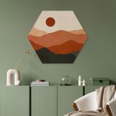 Hexagon Holzbild Sanfte Hügel in der Abendsonne - Costa 