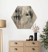 Hexagon Holzbild Abstrakte Landschaft - Fedrau 