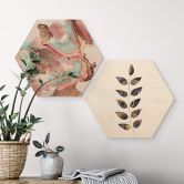 Hexagone - Bois Fredriksson - Feuilles marbrées 