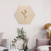 Hexagon Holzbild Blumen Illustration - Vergissmeinnicht - Goed Blauw 