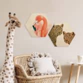 Hexagon - Holz Goed Blauw - Pink Flamingo 