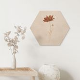 Hexagon Holzbild Wildblume abstrakt - Goed Blauw 