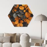 Hexagon Holzbild Leuchtende Blätterpracht im Herbst - Jaszke 