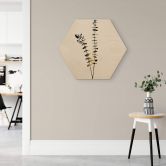 Hexagon - Holz Birke-Furnier Kubistika - Schwarz-Goldener Eukalyptus 