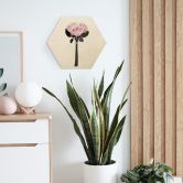 Hexagon - Holz Birke-Furnier Kubistika - Wildrosen 