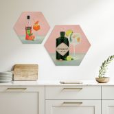 Hexagon Holzbild Gin Tonic Cocktail - Lizde 