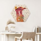 Hexagon Holzbild Sockenliebe trifft Flower Power - Mokate 