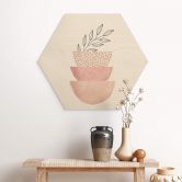 Hexagon Holzbild Zarte Schönheit der Natur - Moss 