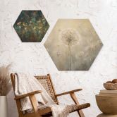 Hexagon Holzbild Pusteblumen-Traum im Frühling - Paksoylu 