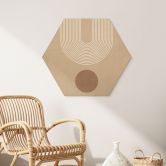 Hexagon Holzbild Abstrakte Geometrie in Balance - Ristova 