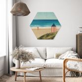 Hexagon Holzbild Urlaub am Meer mit Dünenblick - Rivers 