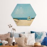 Hexagon Holzbild Van Life - Urlaub am Meer - Rivers 