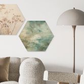 Tableau sur bois Hexagon Vert sauge - Schmucker 