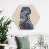 Hexagon - Holz Birke-Furnier - Sisi & Seb - Blauer Kakadu 