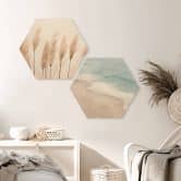 Hexagon Holzbild Sisi & Seb - Küstenblick 