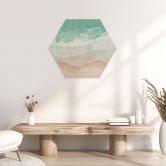 Hexagon Holzbild Sanfte Wellen am Strand - Sisi & Seb 