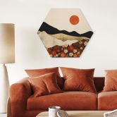 Hexagon Hout Herfstachtig berglandschap - SpaceFrog Designs 