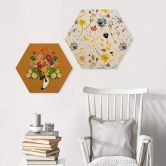 Hexagon - Holz UN Designs - Getrocknete Blüten 