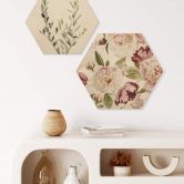 Hexagone - Bois UN Designs - Fleurs vintages 
