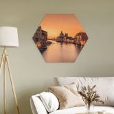 Hexagon Holzbild Sonnenuntergang in Venedig - Zhang 